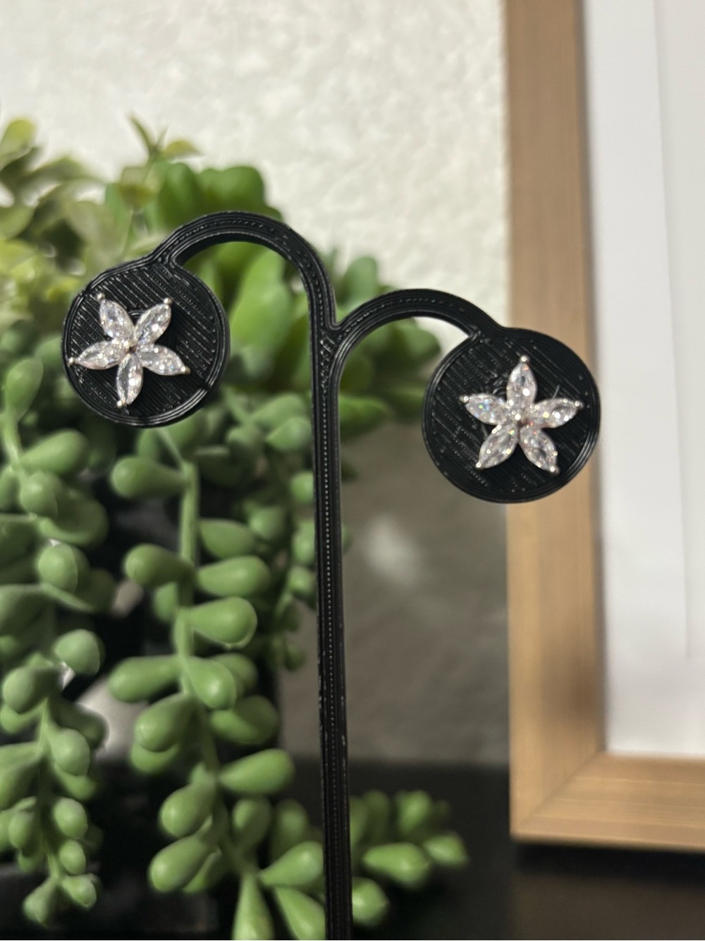 Crystal Flower Stud Earrings